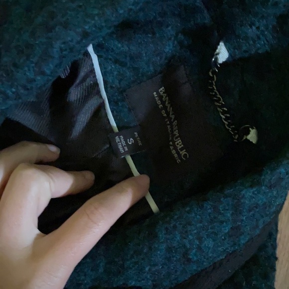 Banana republic / hunter green tweed Italian wool coat small s P - Picture 8 of 11